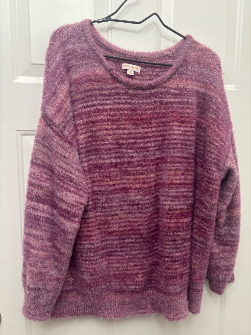 Knox Rose Marled Rose-Purple Crewneck Sweater
